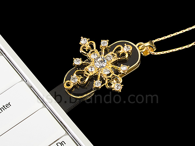 USB Jewel Cross Necklace Flash Drive