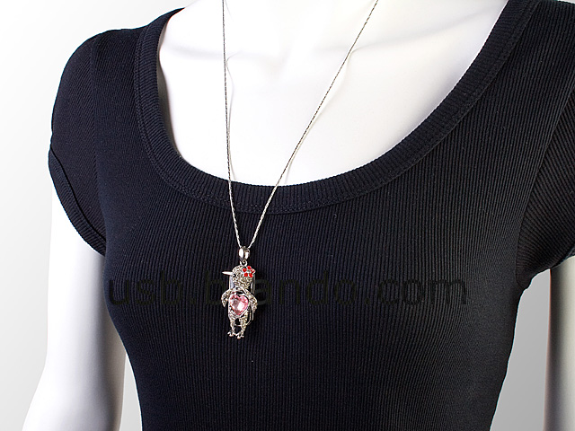 USB Jewel Bird Necklace Flash Drive