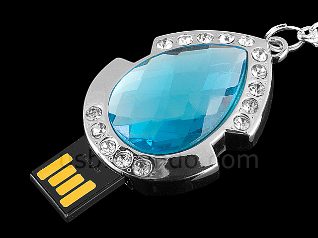 USB Jewel Tear Drop Necklace Flash Drive