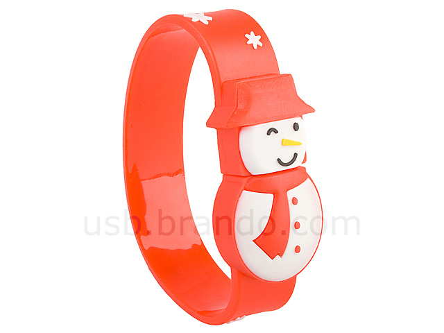 USB Snowman Wrist Band Flash Drive