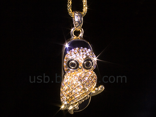 USB Jewel Owl Necklace Flash Drive