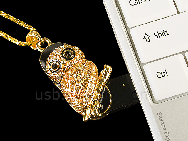 USB Jewel Owl Necklace Flash Drive