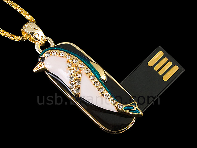 USB Jewel Dolphin Necklace Flash Drive