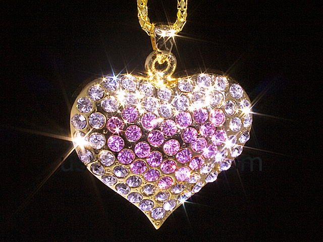 USB Jewel Tasteful Heart Necklace Flash Drive