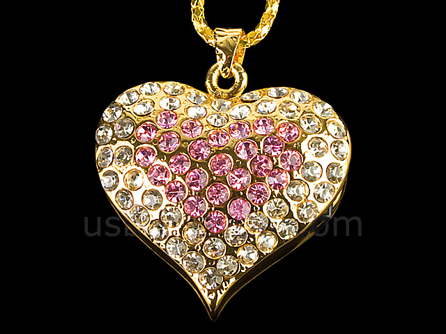 USB Jewel Tasteful Heart Necklace Flash Drive