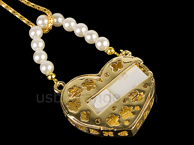 USB Jewel Love Heart Necklace Flash Drive