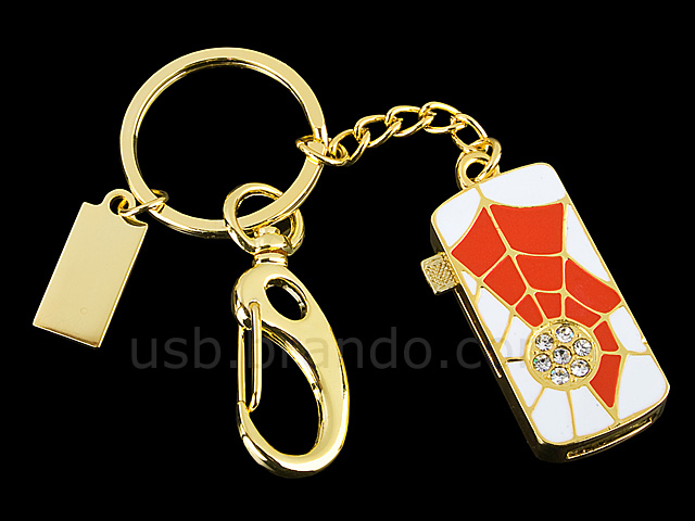 USB Jewel Spider Web Keychain Flash Drive