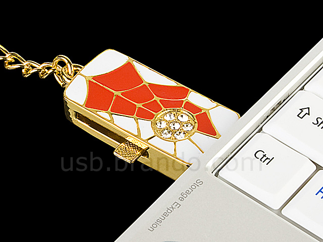 USB Jewel Spider Web Keychain Flash Drive