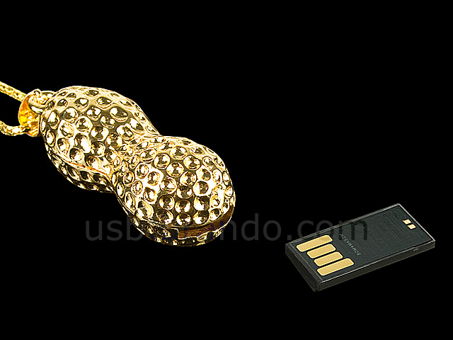 USB Gold Peanut Necklace Flash Drive
