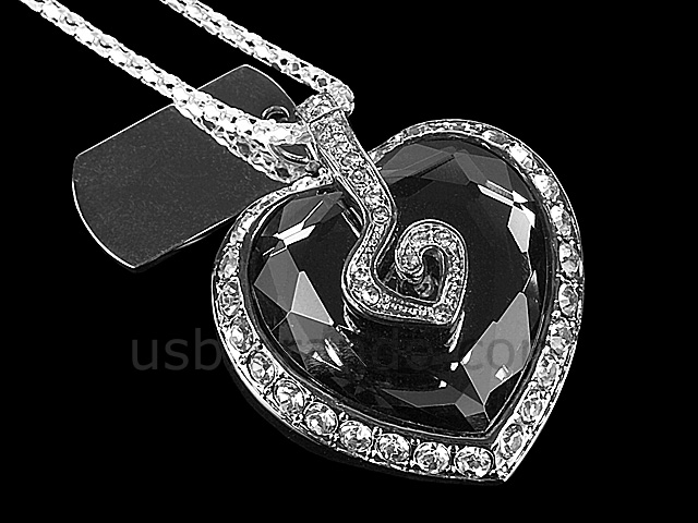 USB Jewel Noble Heart Necklace Flash Drive