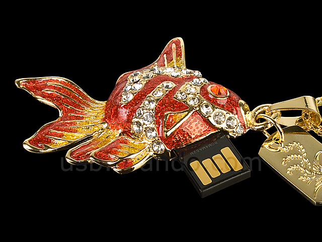 USB Jewel Gold Fish Necklace Flash Drive II