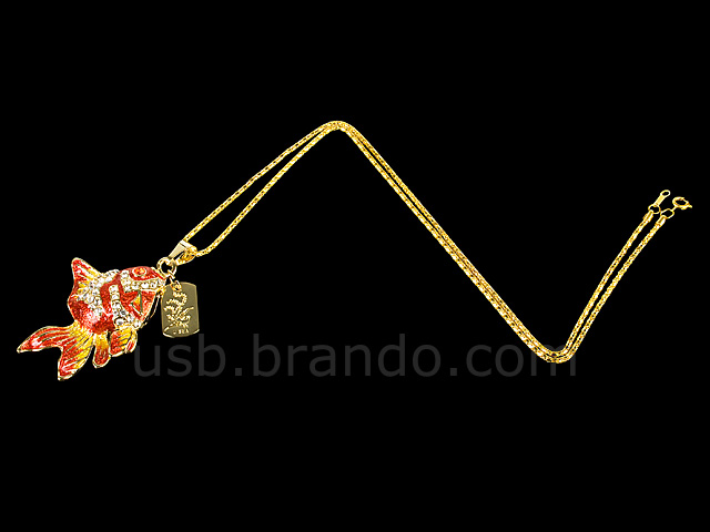 USB Jewel Gold Fish Necklace Flash Drive II