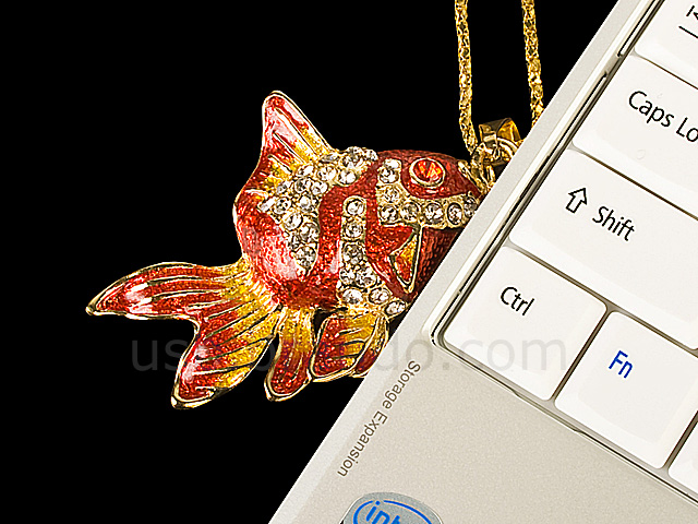 USB Jewel Gold Fish Necklace Flash Drive II