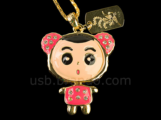 USB Jewel Cutie Gal Necklace Flash Drive