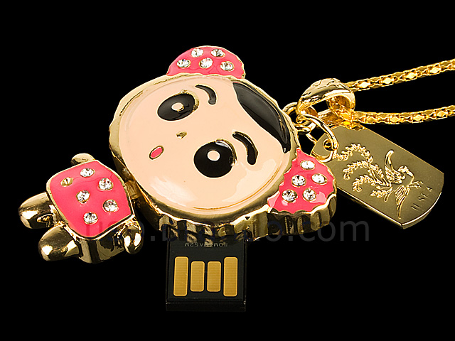 USB Jewel Cutie Gal Necklace Flash Drive