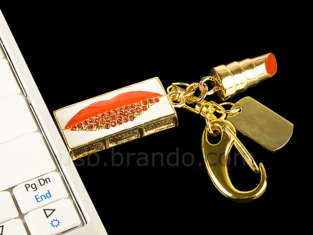 USB Jewel Lip Keychain Flash Drive