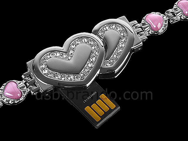 USB Jewel Heart-to-Heart Bracelet Flash Drive II