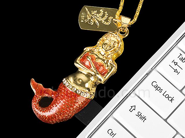 USB Jewel Mermaid Necklace Flash Drive