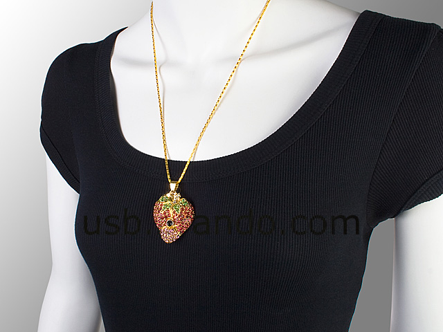 USB Jewel Strawberry Necklace Flash Drive II