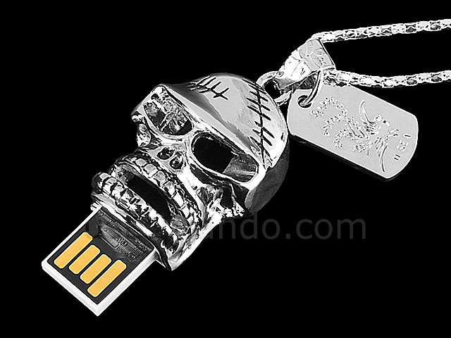 USB Skull Necklace Flash Drive