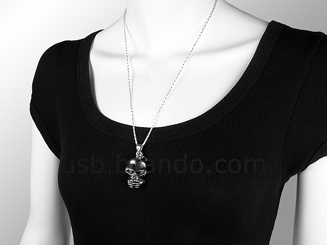 USB Skull Necklace Flash Drive