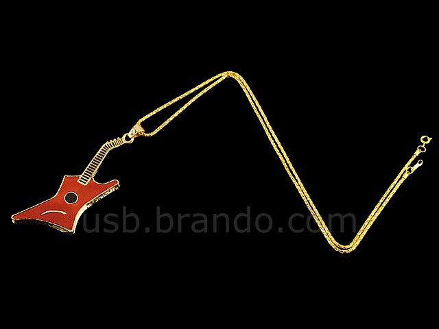 USB Metallic Guitar Necklace Flash Drive