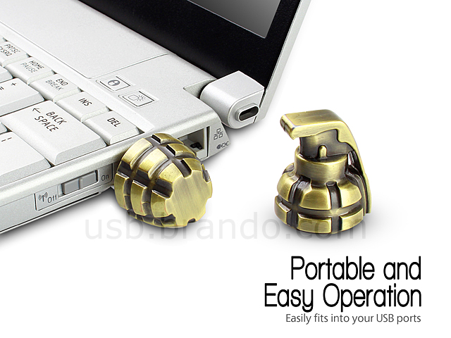 USB Metallic Hand Grenade Flash Drive