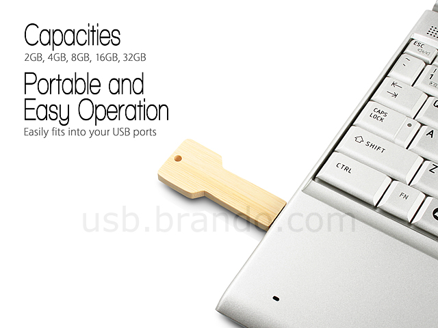 USB Bamboo Key Flash Drive