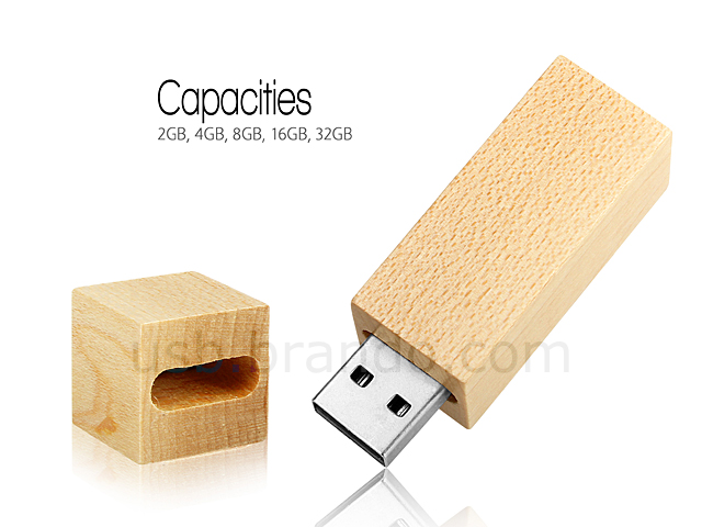 USB Wooden Cuboid Flash Drive