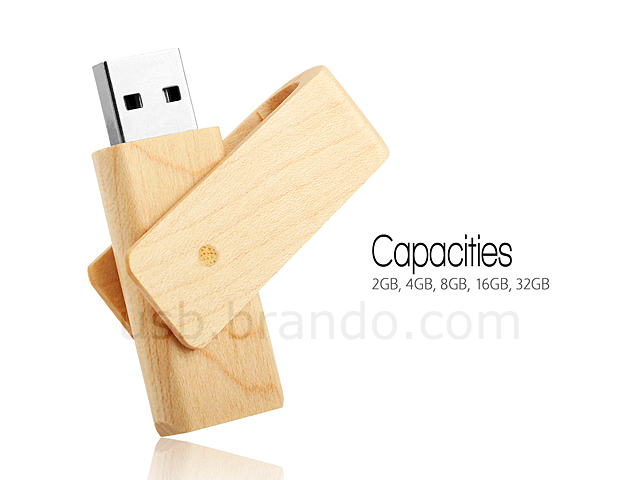 USB Rotate Wooden Flash Drive