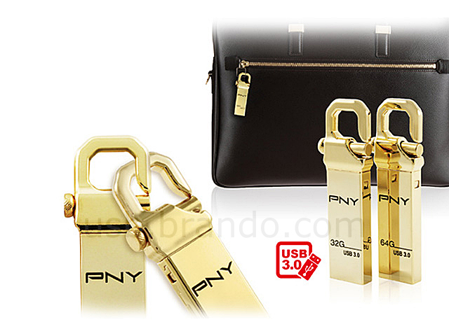 PNY Hook Attache Gold USB 3.0 Flash Drive