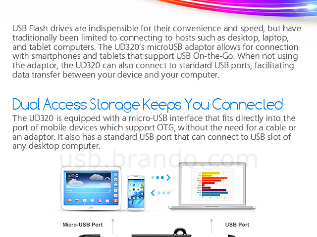 A-Data DashDrive Durable UD320 OTG USB Flash Drive