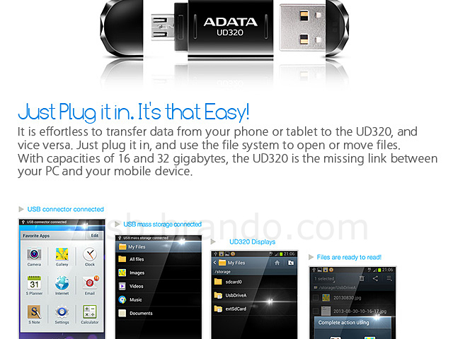 A-Data DashDrive Durable UD320 OTG USB Flash Drive