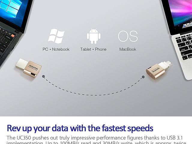 A-Data UC350 USB Type-C 3.1 OTG Flash Drive