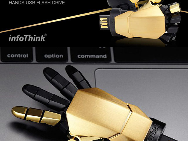 infoThink Iron Man USB Flash Drive - Right Hand (Black Gold Version)