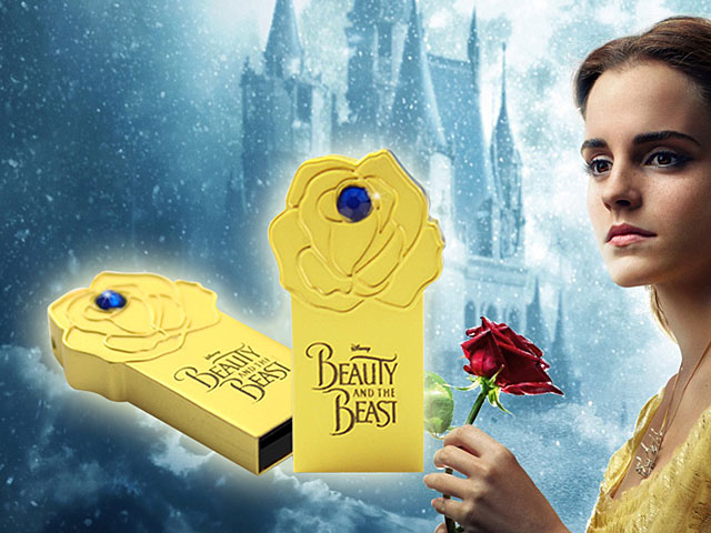 Beauty and the Beast Gold Rose USB Flash Drive