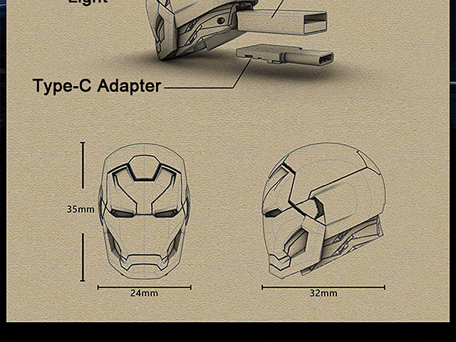 Iron Man Mark 46 Type-C OTG Flash Drive