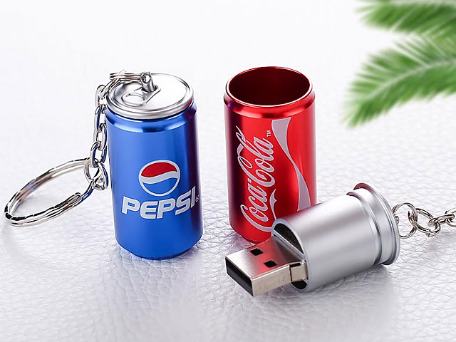 Mini Cans USB Flash Drive Keychain