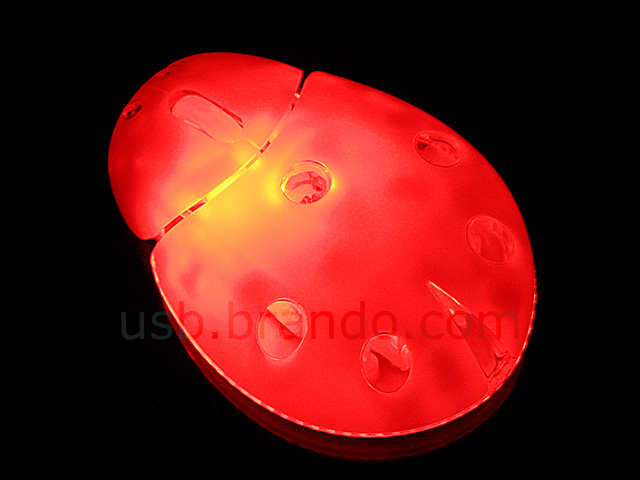 USB Ladybug Flashing Optical Mouse