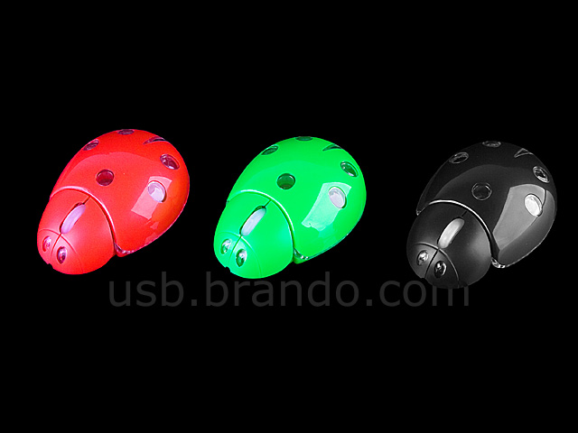 USB Ladybug Flashing Optical Mouse