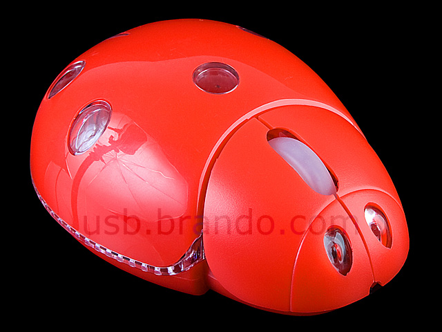 USB Ladybug Flashing Optical Mouse