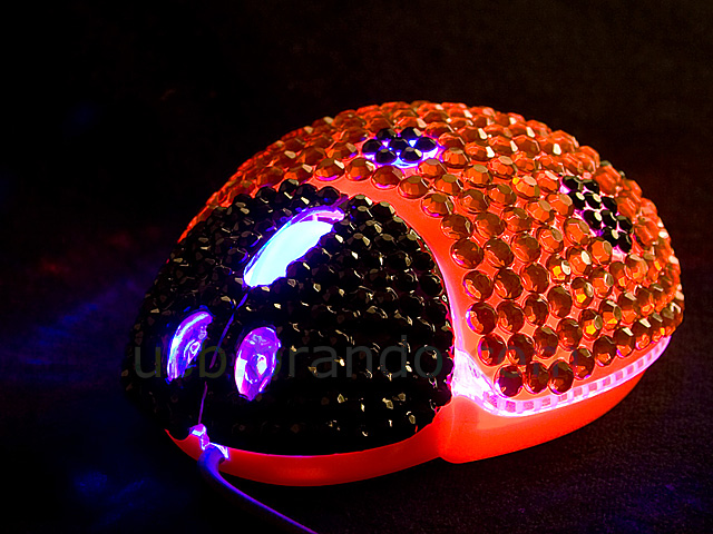 USB Bling Bling Ladybug Optical Mouse