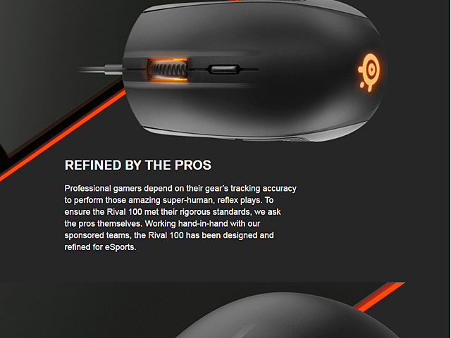 SteelSeries Rival 100 USB Illuminated Gaming Mouse