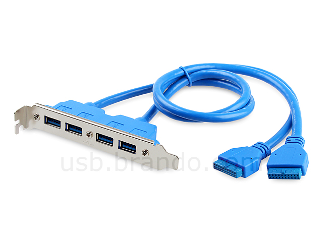 USB 3.0 Dual 20-Pin Header to USB 3.0 4-Port Hub Bracket