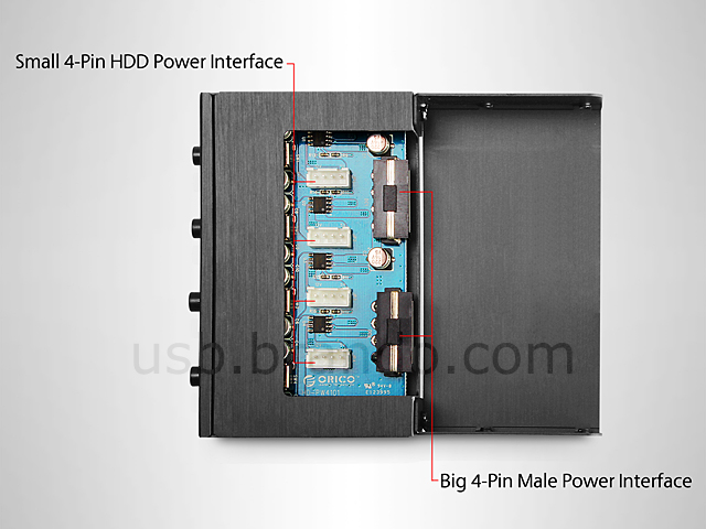 3.5" Front Panel 4 x HDD Power Switcher