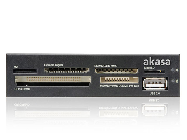 Akasa USB 2.0 3.5" Front Panel All-in-One Card Reader