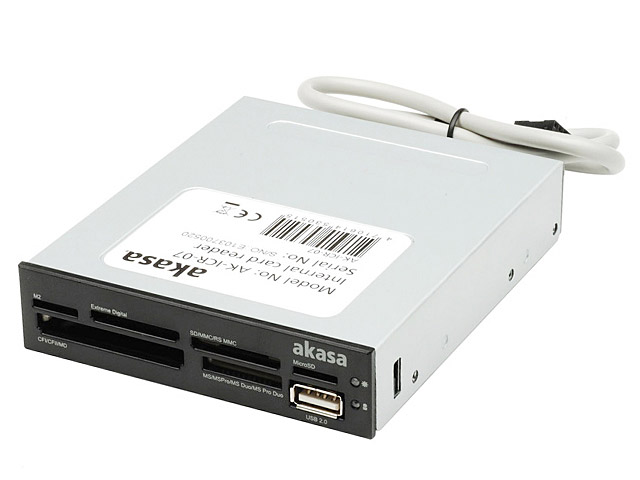 Akasa USB 2.0 3.5" Front Panel All-in-One Card Reader