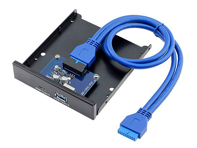 USB 3.1 Type-C + USB 3.0 Type-A 3.5" Front Panel with 20-pin Header