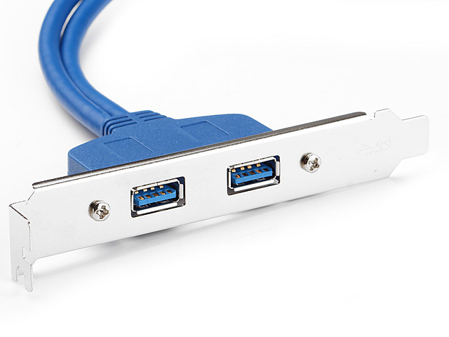 USB 3.0 20-Pin Header to USB 3.0 2-Port Hub Bracket