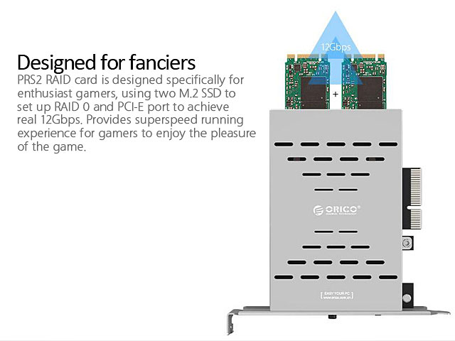 ORICO PCle M.2 SSD RAID Card (PRS2)